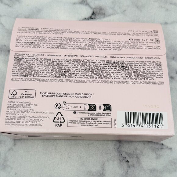 Viktor&Rolf Gift Set-Flowerbomb EDP Mini,Body&Hand Lotion-7ml,50ml-2pc-BOXED-NEW - Picture 11 of 16